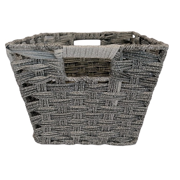 mDesign Basket Gray Silver Woven Functional Get organized in style Like new - Picture 5 of 8